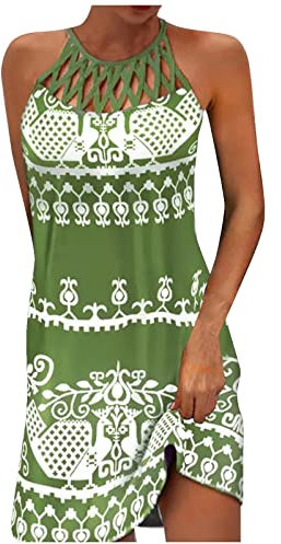 Oversize Pullover Damen Damen Kleidung Strickkleid Damen Weihnachten Schlittschuhe Damen Drucken Cut Out Halter Ärmellos Mini Kleid Sexy Kurz Trägerkleid Sommer Locker Trägerkleid Spitzenkleider