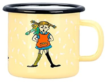 Muurla Pippi Langstrumpf Tasse, Emaille, 250ml, Trinkbecher für Kinder, Jungen, Mädchen