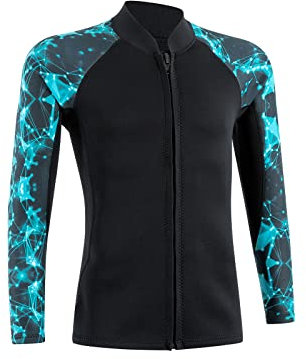 YDQUANI 2mm Wetsuit Top Neoprene Wetsuits Jacket Thermal Long Sleeves Diving Suit for Men Women Open Water Swimming Snorkeling Scuba Diving Surfing