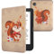 kwmobile Étui Compatible avec Kobo Clara 2E Coque - Étui à Rabat magnétique Tablette eReader Similicuir - Marron-Rouge-Beige