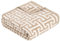 Ibena Cambridge Decke 150x200 cm - Baumwollmix weich, warm & waschbar, Kuscheldecke Gemustert beige