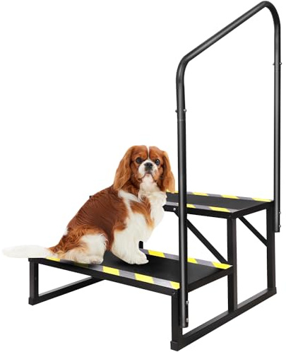 Kinchoix 2 Step RV Stairs, Hot Tub Steps, Outdoor Spa Step Ladder with Handrail,Portable Economy 5th Wheel Stair for Travel Trailer, Motor Home, Camper and Porch with Non-Skid Tapes