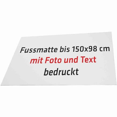 INDIGOS UG - Fussmatte außen personalisiert - L - Bedruckt 100x60 cm - mit Wunschtext und Foto individuell beschriftet - Fußabtreter - Türmatte - Schmutzfangmatte - Tür - Büro - Restaurant - Firma