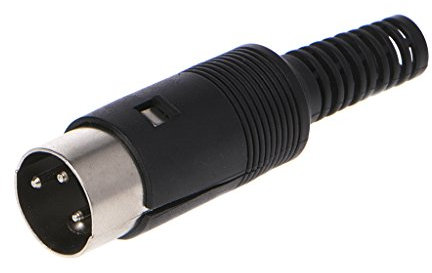 LUOFANG Connecteur de Prise DIN mâle, 3 Broches, Support de câble de châssis, Noir + Ton Argent