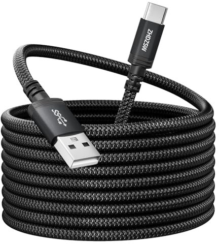 Extra Long 5M USB C Charging Cable, 3.1A Fast Charging Cable, USB to Type C Braided Cable for PS5 Controller, Samsung Galaxy S10/S9/S8 Plus, Note 10 9 8, LG V30 V20 G6 G5, Moto, LG, HUWEI, Mi9/8,etc