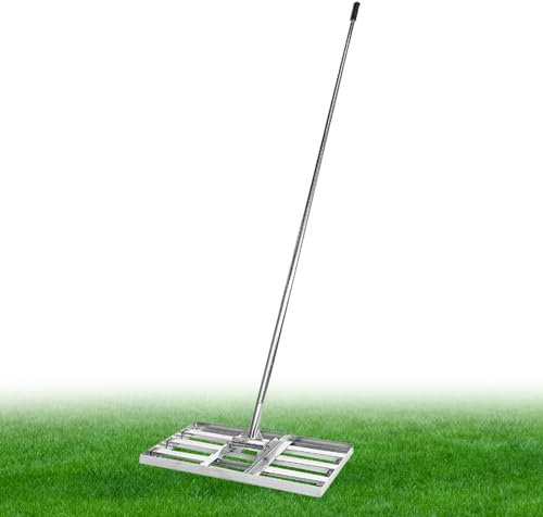 Lawn Leveling Rake, Stainless Steel Lawn Leveler, Adjustable Lawn Leveling Tool, Golf Course Leveler, Metal Leveling Machine with S Joint