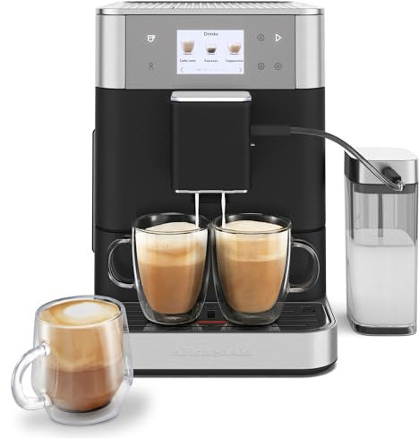 KitchenAid KF7, KES8557 Máquina de café espresso totalmente automática, 2 tazas, hierro fundido negro