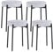 COSTWAY Esszimmerstühle 4er Set, gepolsterte Küchenstuhl stapelbar mit Metallbeinen, 50 cm hohe Sitzhocker, Barhocker Polsterstuhl für Kücheninsel, Café, Esszimmer(Hellgrau)
