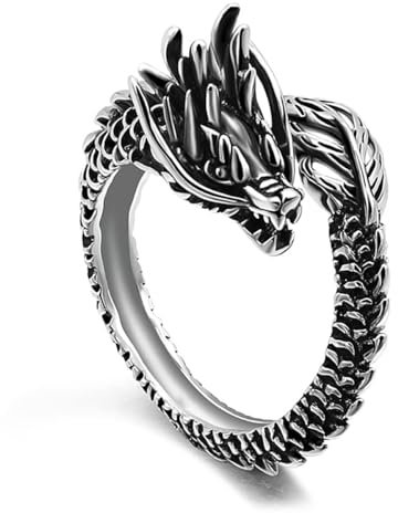 CZNBZIU 1 Pcs Offener Drache Größenring Modell Zweiköpfige Drache Ring Geschenk für Sie/him