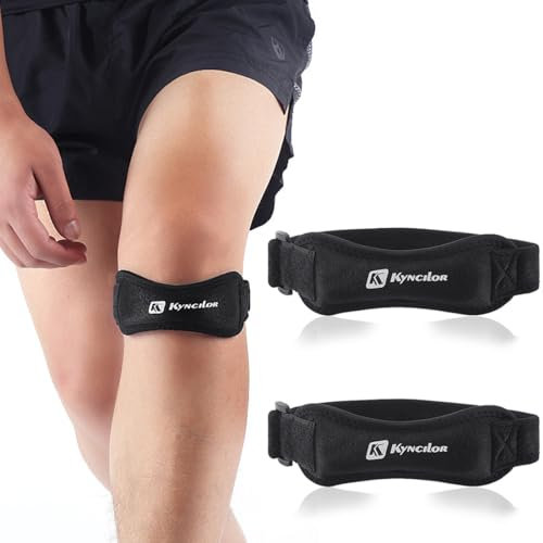 2 Pzi Tutore Ginocchio, Cinturino al ginocchio per Tendinite Della Rotula, Cinturino Ortopedico Sottorotuleo Ginocchiera Fascia Regolabile,per Escursionismo, Calcio, Basket, Baseball, Corsa, Tennis