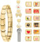 Greenyre 17PCS Italian Charm Bracelet Set Gold-9mm,Italienisches Charm Armband mit Starter-Armband und Öffnungswerkzeuge,DIY Italian Style Charms für Damen Herren Mädchen