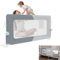YRHome 150cm Bettgitter Rausfallschutz klappbar 180 Grad drehbar Bettschutzgitter für Kleinkinder luftiges Netz, Höhenverstellbar Rausfallschutz Bett für Kinderbett, Elternbett (Dunkelgrau+Hellgrau)