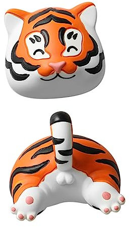 Cartoon Tiger Kühlschrankmagnete 2 Stück aus Kunstharz, Orange