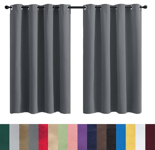 Rideau Occultant Thermique Isolant 50 x 220 cm 100% Polyester/Décoration/Anti Bruit/Lavable Rideaux de Porte Chenille pour Porte Fenetre Dressing Salon, Gris Foncé