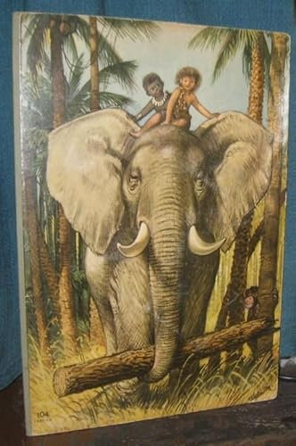 Ohne Titel. Gelistet unter: Moko und Koko in the Jungle / Dschungel. Gezeichnet von V. Kubasta. Pop-Up-Buch.