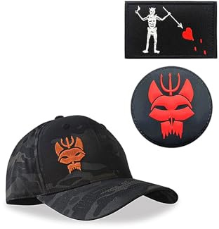 YUSENGMOO Taktische Baumwolle Baseballkappe in Camouflage | Orange Stickerei mit 2 Patches Trucker-Kappen Tarnmuster atmungsaktiv und leicht,Angeln,Jagen,Geburtstagsgeschenk