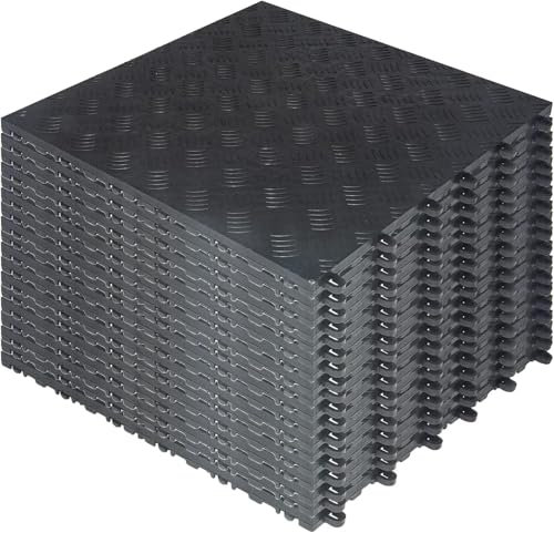 mosegor 20 pavimenti in PVC per garage, 40 x 40 cm Pavimento PVC Incastro Pavimento Gommato Palestra, Spessore 1.8 cm