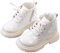 SEAUR Stivali Lucidi per Ragazzi Ragazze Stivali con Lacci Bambino Stivali con Cerniera Scarpe Glitterate Stivali Corti con Suola Spessa Beige 30 EU