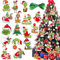 32 Pcs Christmas Decorations for Grinch, Christmas Tree Decorations Paper Cutouts for Hanging on Xmas Tree, Winter Holiday Party Supplies