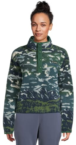 Columbia womens Helvetia™ Ii Printed Cropped Half Snap, Everblue Sisters/Rain Forest, M