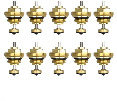 Daaxing Underfloor Heating Manifold Return Pin Valve Core M30x1.5,Brass Return Pin Valve Core,Return Pin Valve Core M30x1.5 for UFH Actuator Underfloor Heating Manifold (10PCS)