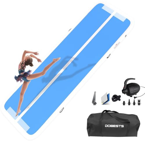 DOBESTS Airtrack Tumbling Matte, Gymnastikmatte mit Luftpumpe, Trainingsmatte mit Tragetasche, Turnmatte Zuhause, Outdoor, Yoga, Fitness, Sport 20cm Hoch 5m