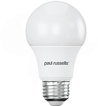 paul russells LED GLS Lights Edison Screw E27, 60w Equivalent, 8Watt 806LM LED Bulbs, 4000K Cool White, Classic Frosted A60 Standard ES Energy Saving (Not Dimmable) Large Globe Lamps, Pack of 1