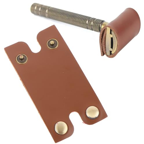 EUYKQNOI 1pcs Schutzhülle für Sicherheitsrasierer aus Leder, Tragbares Reiseetui für Rasierer,Robuste Schutzhülle für einen sicheren Transport, Perfekte Aufbewahrungsmöglichkeit für Rasierer unterwegs