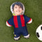 Wanapix | Personalisierter Kissenpupp mit Foto | Fußball | Barcelona | Mini Me mit Blaugrana-Ausrüstung und deinem Gesicht | Mini Kuschelpuppe für Barcelona-Fans