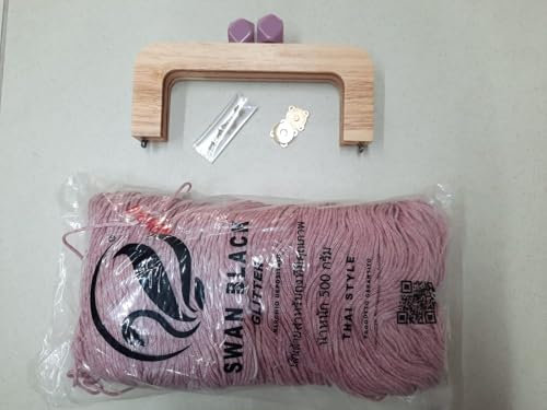 Generico Cordino Swan Black Laminato, Kit Clutch E CALAMITA (Rosa Glitter)