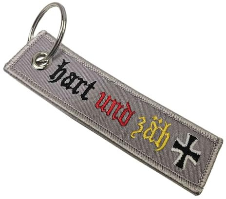 baum-m gmbh Premium-Schlüsselanhänger hart und zäh Eisernes Kreuz Bundeswehr schwarz rot gold