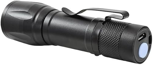 Hepoluz Linterna LED Recargable, 2000 Lúmenes, 4W COB, Batería 2000mAh, Alcance 500m, Portátil, Negro