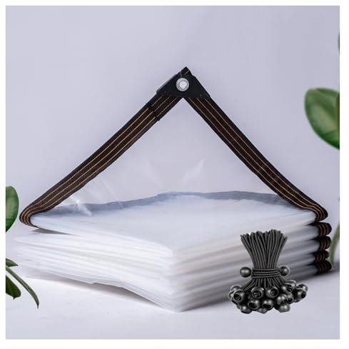 QSTGX Lona Transparente Impermeable con Ojales Cortinas Pieghevole para Cubierta de Invernadero, utilizable como Cubierta Transparente o para balcón, Ventana de Porche(2.4x4.8m/7.87x15.74ft)