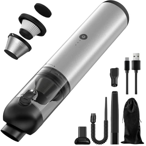MEIION AirVac neo by Novares - Der Innovative Handstaubsauger Kabelloser Autostaubsauger - Wiederaufladbarer für Auto und Haushalt - Krümelsauger, Kleinstaubsauger mit hoher Saugkraft