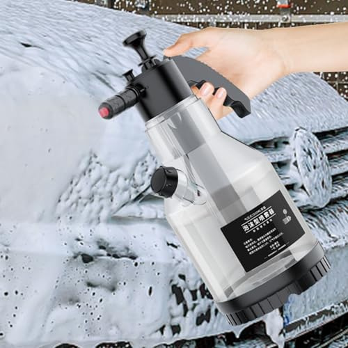 2L Foam Pump Sprayer | Car Wash Foam | Transparent | High-Pressure Handheld Spray Bottle | Pump Action Pressure Sprayer | For Car Detailing Wash & Gardening | 13.5x36x26cm
