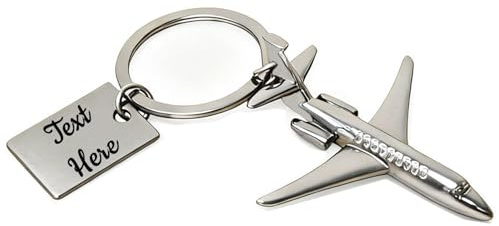 Dinikally Porte-clés avion personnalisé avec nom gravé - Cadeau de retraite pour pilotes et agents de bord