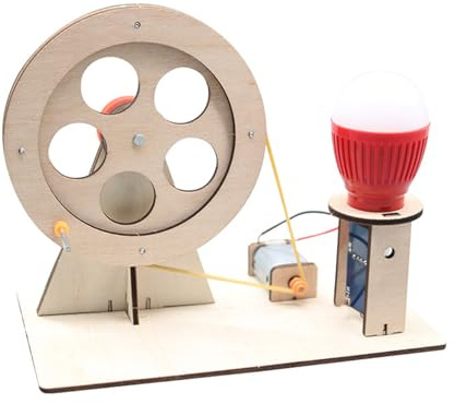 Holzspielzeug zum Zusammenbauen, hölzerner handbetriebener Generator, Set für wissenschaftliche Experimente, wissenschaftliches Bildungsspielzeug für Kinder 8 Jahren, nachhaltiger