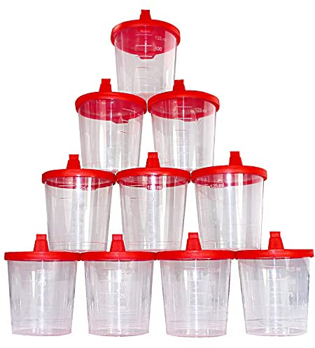 Medi-Inn Urinbecher 125 ml mit rotem Schnappdeckel Urinprobenbecher Kunststoffbecher (10 Stück)