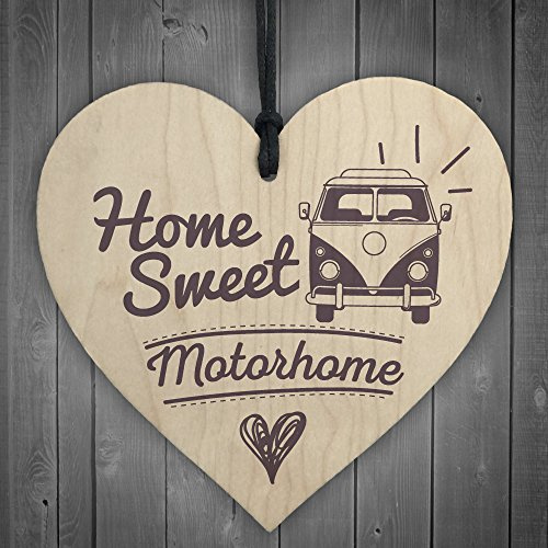Red Ocean Home Sweet Motorhome Caravan Friendship Plaque Novelty Chic Camping Holiday Sign Gifts