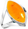 Jeweloporium 925 Sterling Silber Ringe für Frauen Orange Bernstein mit Stein Handgefertigt Silber Ringe Größe 59(18.8) Valentinstag - Geschenk Mode Schmuck