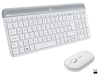 Logitech Mk470 Teclado RF Inalámico QWERTY Danés, Finlandés, Noruego, Sueco Plata-Blanco