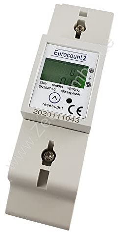 Stromzähler mit Tageszähler digitaler Wechselstromzähler für DIN Hutschiene mi LCD, als Zwischenzähle geeignet bis 80A, 1000imp./kWh