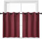 YGO Home Decor Stufenvorhänge Fenstervorhänge Thermoisoliert Raumverdunkelung Verdunkelungsvorhang Paneele für Schlafzimmer und Küche 132,1 x 61 cm Weinrot Doppelstücke