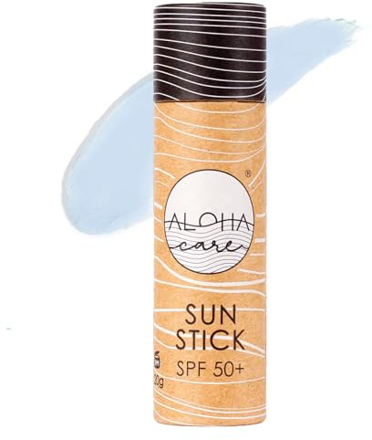 Aloha Sun Stick LSF 50+ | Gesichtsmineral Sonnenschutz zum Surfen | Eco Paper Stick 20g (Blau)