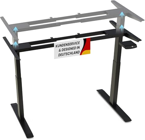 Duke-Handel® Höhenverstellbares Tischgestell Elektrisch [ERGONOMISCHER STEHTISCHRAHMEN] - inkl. Memory Funktion - Ideal für Büro & Zuhause - Passend für alle Tischplatten bis 60kg