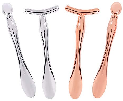 Applicateurs de Crème pour Les Yeux Baguette de Massage de Yeux Masque Cuillère pour Soins de la Peau du Visage 4 Pièces