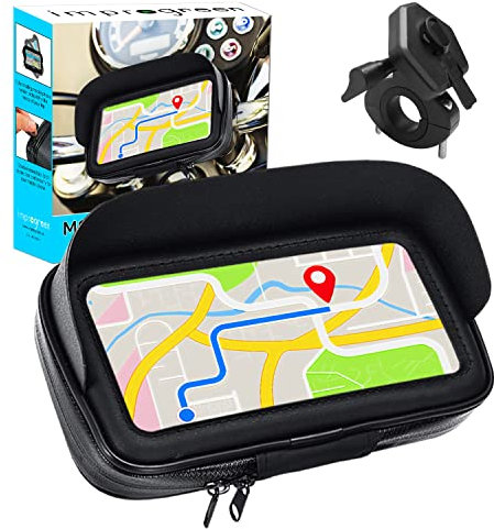Improgreen Soporte movil Moto Bicicleta Enganche rapido unico Funda Impermeable con Visera valida para smartphones hasta 7.2 Soporte movil Bici Soporte movil para Moto Soporte móvil Moto