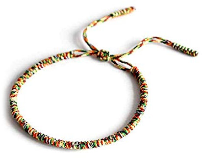 Chinese Lucky Red String Bracelet Tibetan Buddhist Prayer Handmade Yoga Prayer Rope Mala Bracelet Adjustable Size Lucky New Year Jewelry Gifts for Women Girls