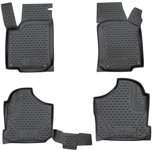 WALSER XTR Gummi Fussmatten Auto für VW Golf 4 (1J1) 08/1997-12/2007, Golf 4 Variant (1J5) 1999-2006, 100% passgenaue Auto Fußmatten, robuste Universal Fußmatte Auto, Gummimatten Auto