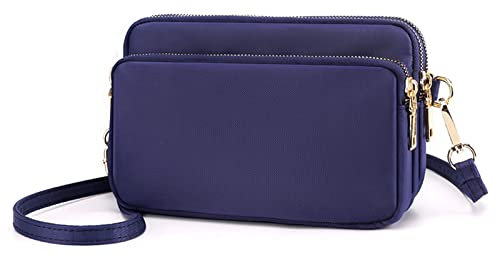 LassZone Small Crossbody Bag for Women Waterproof Nylon Shoulder Bag Cellphone Purse Wallet Multi Pocket Handbag for Ladies Girls